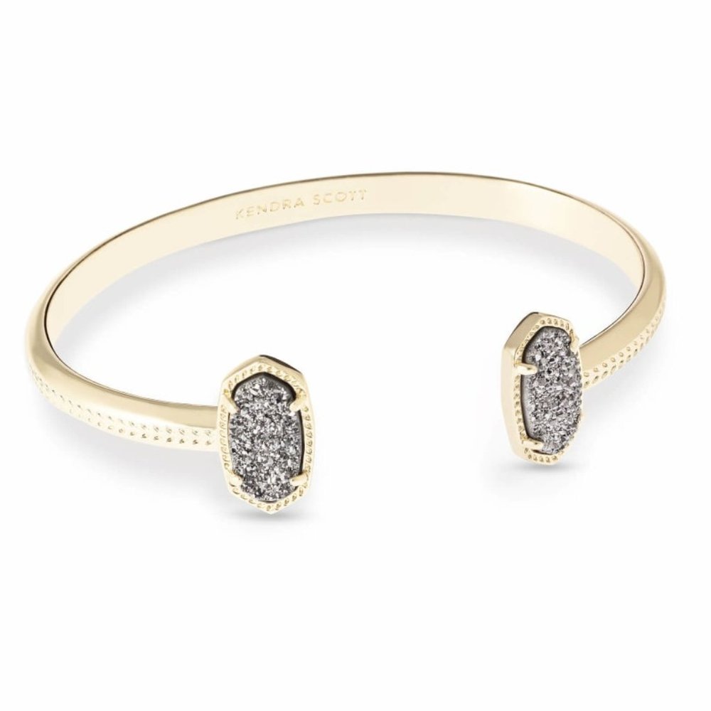 Kendra Scott Elton Gold Cuff bracelet in platinum drusy